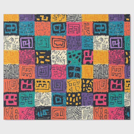 Levendig kleurrijk doospatroon (1) cadeaupapier (Vlak)