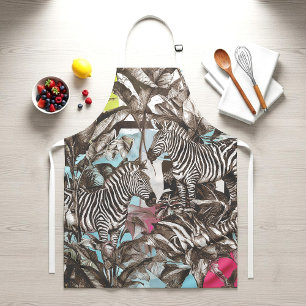 Levendig Kleurrijk Gecombineerd Zebra Jungle Patro Schort