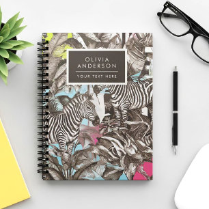 Levendig Kleurrijk Gemengd Zebra Jungle Patroon Notitieboek