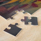 Levendig kleurrijk leeuwenmozaïek legpuzzel (Zijkant)