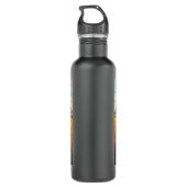 Levendig kleurrijk leeuwenmozaïek waterfles  (Achterkant)