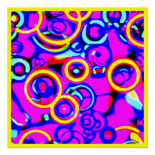 Levendig kleurrijk neonpatroon perfect poster