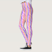 Levendig kleurrijk zomers Abstract warmroze patroo Leggings (Links)