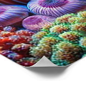 Levendig koraalrif met een clownvis poster (Hoek)