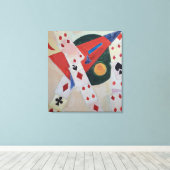 Levendig kubisme Kaarten geschilderd door Raphael Canvas Afdruk (Insitu (Houten vloer))