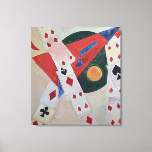 Levendig kubisme Kaarten geschilderd door Raphael Canvas Afdruk (Voorkant)