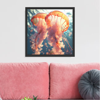 Levendig kwallenpaar canvas afdruk
