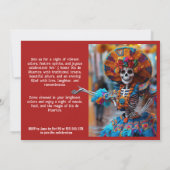 💀 Levendig La Calavera in blauw Kaart (Achterkant)