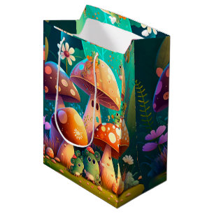 Levendig leuke elves spelen onder paddenstoelen ca medium cadeauzakje