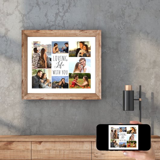 Levendig leven met jou 7 Foto Collage | wit Poster