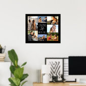 Levendig leven met jou 7 Foto Collage | Zwart Poster (Thuiskantoor)