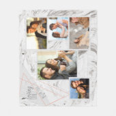 Levendig leven met You 5 Foto Collage Gray Marble Fleece Deken (Voorkant)