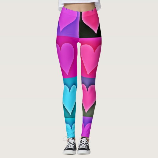 Levendig Liefdespalet: Hartzaligheid Leggings (Voorkant)