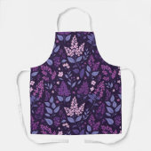 Levendig Lila bloemmotief Schort (Voorkant)