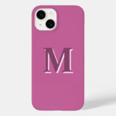 Levendig massief roze monogram Case-Mate iPhone case (Achterkant)