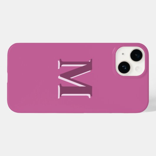 Levendig massief roze monogram Case-Mate iPhone case (Achterkant (horizontaal))