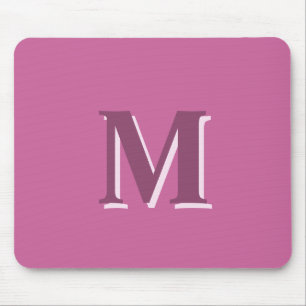 Levendig massief roze monogram muismat