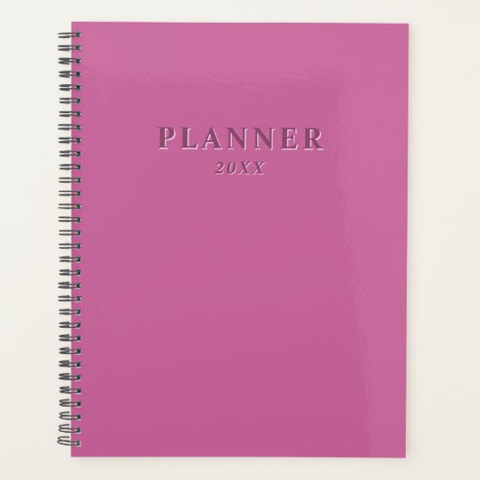 Levendig massief roze planner (Voorkant)