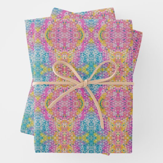 Levendig meerkleurig abstract ontwerp inpakpapier vel (In situ)