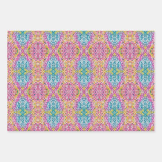 Levendig meerkleurig abstract ontwerp inpakpapier vel (Voorkant)