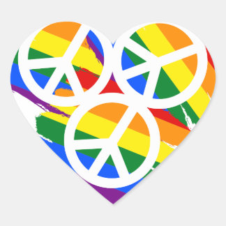 Levendig meerkleurig vredesbord - Rainbow Design Hart Sticker