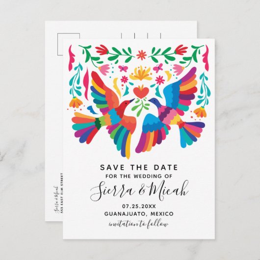 Levendig Mexicaans geïnspireerd Briefkaart van vog (Voorkant / Achterkant)