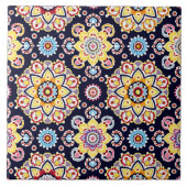 Levendig Millefiori Elegant Patroon Tegeltje (Voorkant)