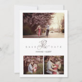 Levendig minimalisme 3 Fotocollage Moderne bruilof Save The Date (Voorkant)