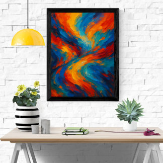 Levendig Modern Abstract Kleurrijk Wervelschilderi Poster