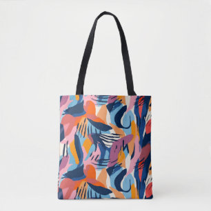 Levendig Modern Abstracte Vormen Patroon Draagtas