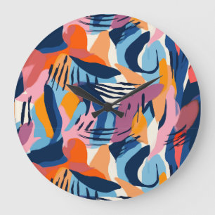 Levendig Modern Abstracte Vormen Patroon Grote Klok