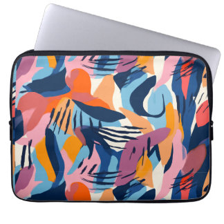 Levendig Modern Abstracte Vormen Patroon Laptop Sleeve