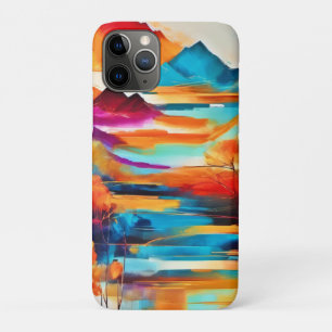 Levendig Mountain Sunset schilderij iPhone 11 Pro Hoesje