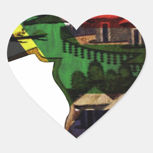 Levendig mozaïek van Afrika: decoratieve patroonku Hart Sticker (Voorkant)