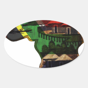 Levendig mozaïek van Afrika: decoratieve patroonku Ovale Sticker