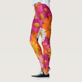 Levendig Naadloos Daisy Bloemenpatroon Leggings (Links)