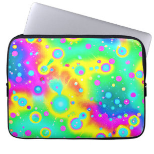 Levendig neon blaze patroon laptop sleeve