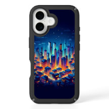 Levendig Neon CityScape bij nacht