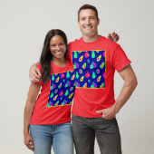 Levendig neon fruit patroon ontwerp t-shirt (Unisex)