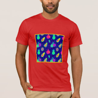 Levendig neon fruit patroon ontwerp t-shirt