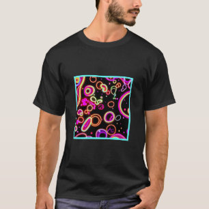 Levendig neon gloed patroon t-shirt