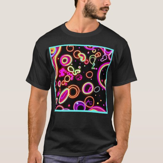 Levendig neon gloed patroon t-shirt (Voorkant)
