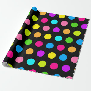 Levendig Neon Polka Dot Pattern Cadeaupapier