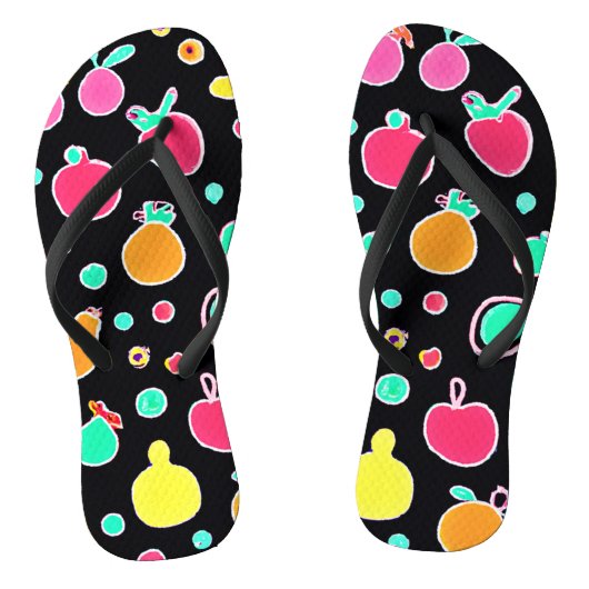 Levendig Neon vruchtbaar patroon Teenslippers (Voetbed)