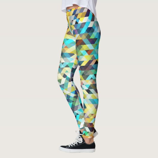 Levendig neonmozaïek: Abstracte achtergrond. Leggings (Links)