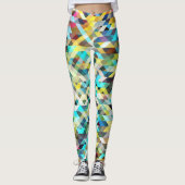 Levendig neonmozaïek: Abstracte achtergrond. Leggings (Voorkant)