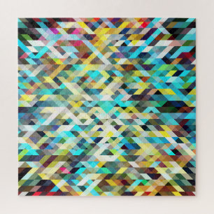 Levendig neonmozaïek: Abstracte achtergrond. Legpuzzel