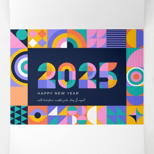 Levendig Nieuwjaar 2025 Drieluik Wenskaart (Binnenkant midden)