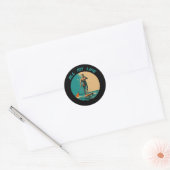 Levendig ontwerp met man op sup paddle board ronde sticker (Envelop)