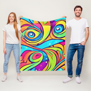 Levendig ontwerp voor Abstracte ogen Fleece Deken
